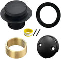 Matte Black Tub Drain Kit with Two-Hole Overflow Plate Universal Thread