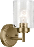Kichler Winslow 9.25" 1-Light Wall Sconce Light, Natural Brass