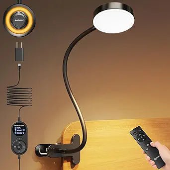 Glocusent 72 LED Desk Lamp for Dorm,Amber Night Light with Remote Control