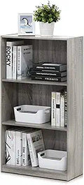 Furinno Basic 3-Tier Book Shelf with Open Shelves, French Oak