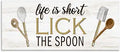 Kitchen Spoon Quote Typography, 10 x 24 Inch Canvas Wall Art