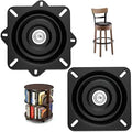 2pieces 6inch Heavy-Duty bar Stool Rotating Plate Replacement, 360  Square Rotating Mechanism for Lounge Chairs or Furniture, with Solid Ball Bearing Rotating Boat Base