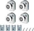uxcell 25 mm Shower Door Rollers, Single Shower Door Runners Wheels Pulleys Guides Plastic Top Wheels with Anti-Collision Block & Screws for Glass Doors 4-6mm Silver 4 Pcs
