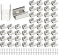 PATIKIL Neon Rope Light Mounting Bracket, 70pcs Stainless Steel LED Strip Holder Fixing Clip Clamp with Screws for 8x16mm LED Strip Lighting Cable