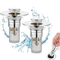 2 Pack Bathroom Sink Stopper for 1.06-1.50in (Silver)
