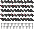 PATIKIL 100 Pcs LED Light Strip Clips, 10mm Outdoor Light Mounting Brackets Self Adhesive LED Light Holder Wires Organizer with Screws Fixing, Black
