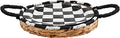 Mud Pie Bistro Woven Platter Set; platter 11 1/2" dia | basket 1 1/2" x 11 3/4" dia