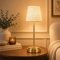 Rechargeable Cordless Table Lamp, Battery Operated Bedside Lamp, Gold
