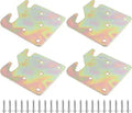 4 Sets Bed Rail Hook Plates, Fitting Bracket for Bed Frames