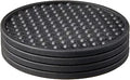 Spectrum Black Coaster Set of 4 for Dining Tables Nightstands & Countertop Surfaces, Non Stick Surface Coasters for Sweating Drinks, Unique Bubbled Textured Wooden Furniture Safe Guard