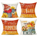 Halloween Throw Pillow Covers 18x18 Set of 4 Fall Pumpkin Outdoor Farmhouse Thanksgiving Decorative Autumn Decor Cushion Cases Home Decorations for Couch Patio Furniture Bench Sofa Porch