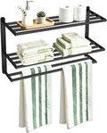 VOTZAAQ Black Towel Racks for Bathroom, Stainless Steel, 24 Inch