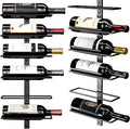 Wall Mounted Wine Rack, 12-Bottle Wall Wine Racks For Wine Bottles-Black