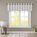 Madison Park Light Filtering Fretwork Print Valance, 50x18 Ivory/Grey