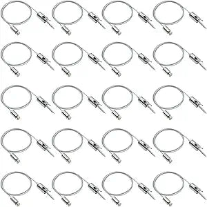 HAMRVL 20-Pack Hexagon Garage Lights Lighting Suspension Cables Kit - 3.28ft/1M Hexagon LED Lights Adjustable Steel Hanging Chain, Light Suspension Kit for Hexagon Lights Aquarium Lights, Load 6.6 lb