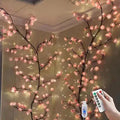 Cherry Blossom Lights for Room Decor Aesthetic,4 FT DIY Pink Cherry Blossom Wall Decor with 48 LED Flower Lights,Remote Timer,8 Lighting Modes,Blossom Tree Branch Lights,Vine Lights for Bedroom