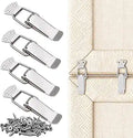 Sectional Sofa Connectors, Heavy Duty Metal Sectional Couch Connectors to Keep Couch Together, Modular Furniture Clips Hooks Brackets for Preventing Sliding & Separation (4 Pcs with 20 Screws)