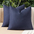 MIULEE Decorative Outdoor Pillow Covers Waterproof 18x18 Navy