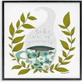 Take Care Relaxing Coffee Floral, 12 x 12 Inch Framed Gicle Print