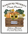 Farmers Market Autumn Harvest Pumpkin, 16 x 20 Inch Framed Gicle Print