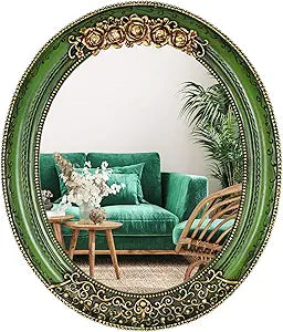 Oval 11.8x10 inch Resin Vintage Mirror