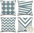 OTOSTAR Outdoor Waterproof Throw Pillow Covers Set of 4 Decorative Outdoor Pillow Covers Garden Modern Geometric Pillow Cases for Patio Furniture Couch Ten Bench 16x16 Inch (Grey)