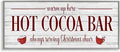 Hot Cocoa Bar Winter Holiday Sign, 13 x 30 Inch Framed Gicle Print