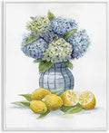 Hydrangeas Lemon Cluster Kitchen, 11 x 14 Inch Framed Gicle Print