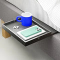 BedShelfie Bedside Shelf for Dorm Room - Black Wood Slide