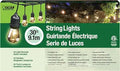 Feit Electric 30ft Outdoor Incandescent String Lights, Warm Amber Glow, Heavy-Duty Weatherproof Cord, Includes 10 Clear Bulbs + 5 Spares, End-to-End Connectable for Patios and Gazebos, SL30-10