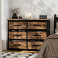 PPN 6 Wood Drawer Fabric Dresser Storage for Bedroom Entryway Dorm Closet