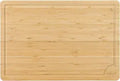 Gibson Home Forestview 18" x 12" Bamboo Cutting Board  Durable Large Kitchen Wooden Chopping Carving Board with Juice Groove, Oil Finished