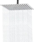 10 Inch Rain Shower Head Square, Ultra-Thin 304 Stainless, Ceiling or Wall Mount