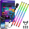 Keiurot 4 Pre-Cut RGB LED Strip Lights with App Remote Control, 5V USB