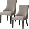 FUANGUI Wingback Dining Chair Cover, Stretch Wingback Side Chair Slipcover Accent Chair Cover Arm Chair Furniture Protector Washable for Dining Living Room Pet Home(Dark Khaki, 2PCS)