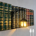 2026 Upgraded Rechargeable Library Lantern - Decorative Bookshelf Lighting Lamp Slides Between Books, Warm Amber LED Book Light & Bookshelf Lantern for Book Nook,Shelf Decor Gift for Book Lovers