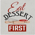 Eat Dessert First Kitchen Humor, 24 x 24 Inch Canvas Wall Art