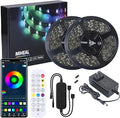 MIHEAL Led Strip Lights Kit 65.6ft 5050 SMD RGB Flexible LED Tape Lights with UL Power Supply IR Remote Controller for Under Cabinet Lighting Bedroom, Living Room