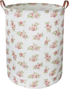 NTAOHAMPER Pink Flower Laundry Hamper, laundry Basket, Nursery Hamper,Waterproof Storage Bin for Bedroom,Clothes Organizer Basket, Room Decor(Pink Flower)