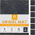 Urinal Mats Non-Slip Non-Adhesive Water Absroption Bathroom, Restaurant, Gym, Restroom Toilet floor Pad for Men and Women Rectangular Shaped Dark Gray Commercial Splash (6 PACK)
