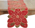 Embroidered Poinsettia Table Runner