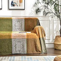 Boho Couch Cover, Bohemian Throw Blanket Tassels Hippie Decor Covers Sofa Chair loveseat Furniture Bed Bohemian Tribal Fringe slipcover (Green, 60x75)