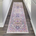 Nourison Home Passion Light Grey Pink 2'2" x 10' Area Rug - Easy Clean, Non Shedding, Bed Room, Living Room, Dining Room, Kitchen (10' Runner)