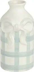 Mud Pie Medium Ceramic Gingham Bud Vase