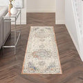 Nourison Home Essentials Persian Beige Blue 2' x 6' Area Rug - Easy Clean, Non Shedding, Bed Room, Living Room, Dining Room, Kitchen (6' Runner)