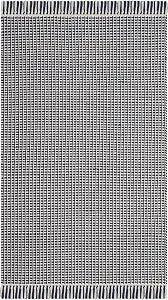 SAFAVIEH Montauk Collection Accent Rug - 2'3" x 4', Ivory & Navy, Handmade Flat Weave Boho Farmhouse Cotton Tassel Fringe, Ideal for High Traffic Areas in Entryway, Living Room, Bedroom (MTK340B)
