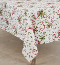 "SARO LIFESTYLE Holiday Collection Christmas Tablecloth With Holly and Ribbon Design, 70""x70"", Multi" (3175.M70S)