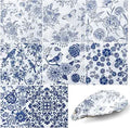 16 Pcs 8 Styles Decoupage Napkins, Blue and White Floral Paper Napkins
